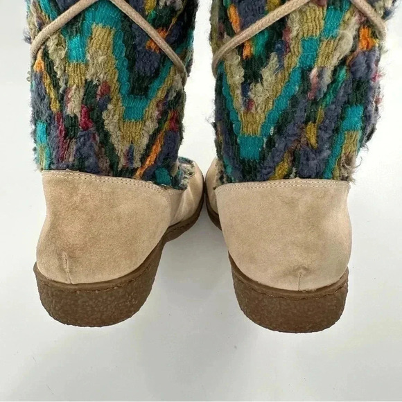 Sam Edelman boots size 9 multicolored wool suede knee high bohemian boho tribal - Picture 8 of 14